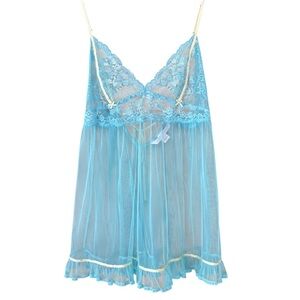 VICTORIA’S SECRET Secret Sheer Chemise Pale Aqua, size S